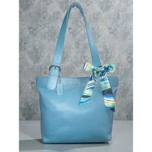 VTG Coach Lafayette Tote 4140 Glacier Blue Leather Shoulder Bag 90s Costa Rica